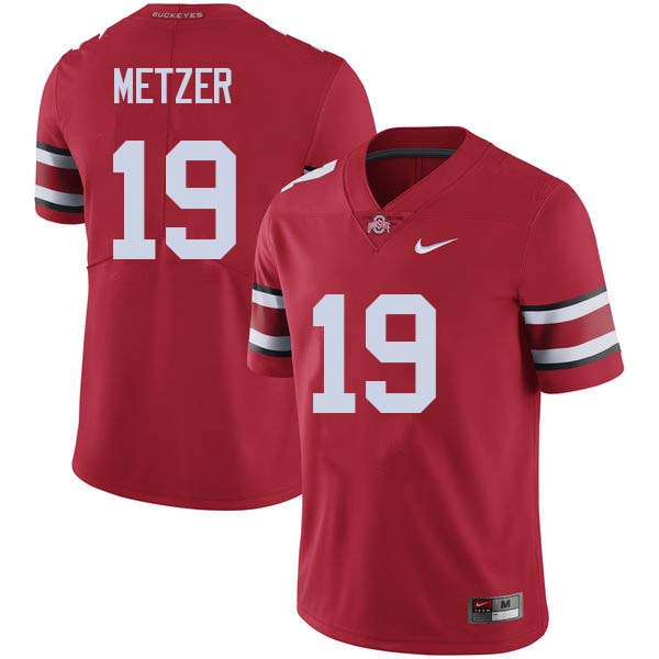 Men #19 Jake Metzer Ohio State Buckeyes College Football Jerseys Sale-Red
